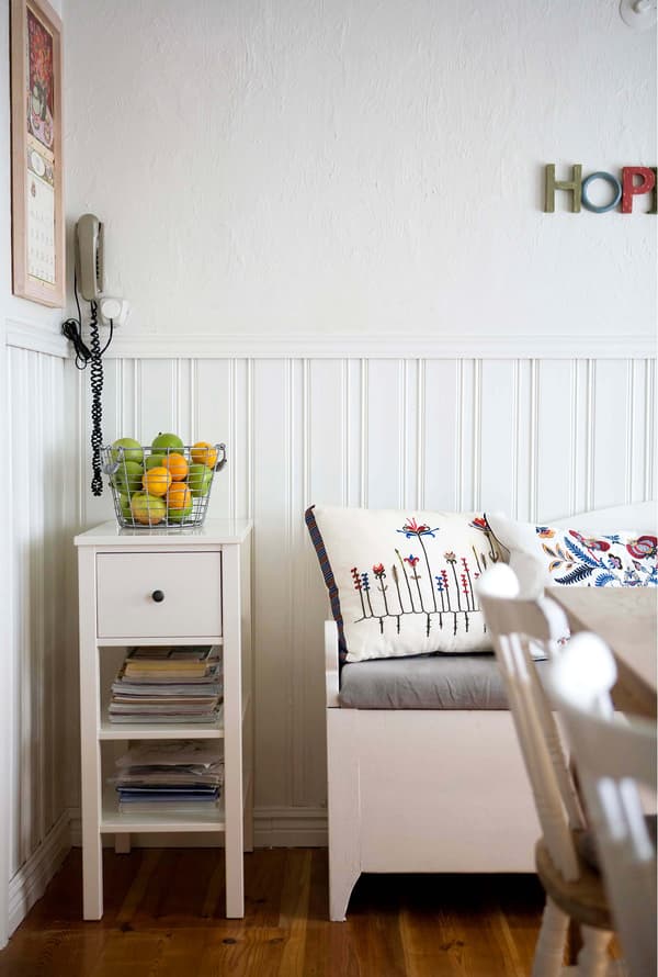 Contrast neutral shades with colourful patterns.