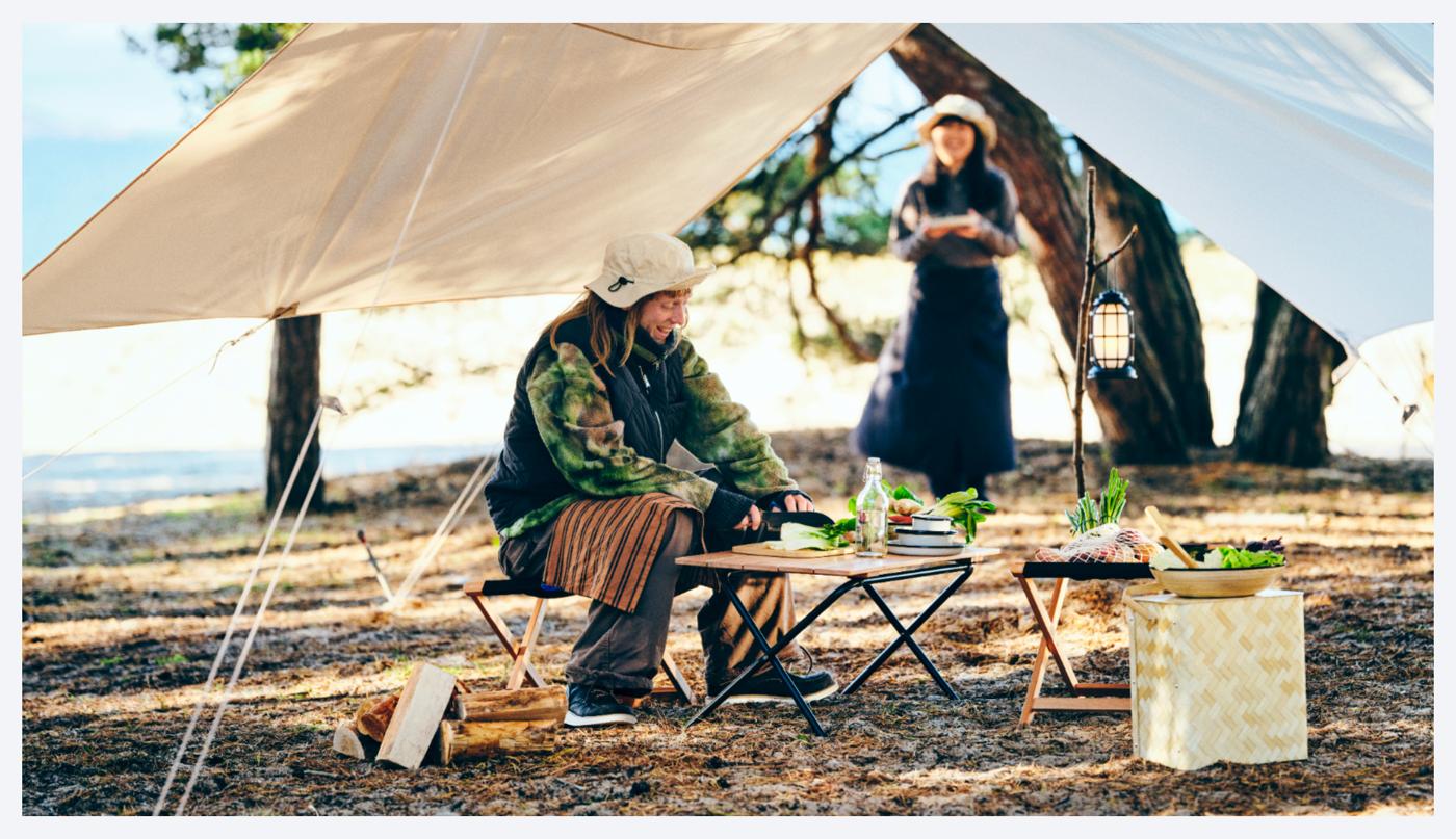 Cooking in a campsite