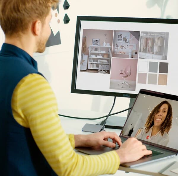 coworker providing interior advice for your business