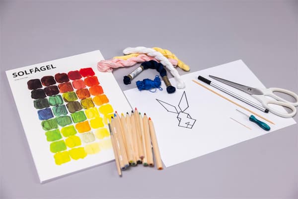 Craft supplies on a table