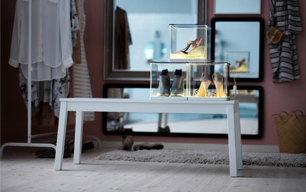 Creative shoe storage solution.