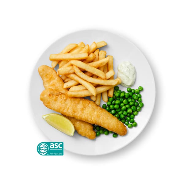 Crispy battered barramundi