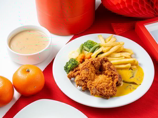 Crispy Chicken Chop
with mushroom soup
