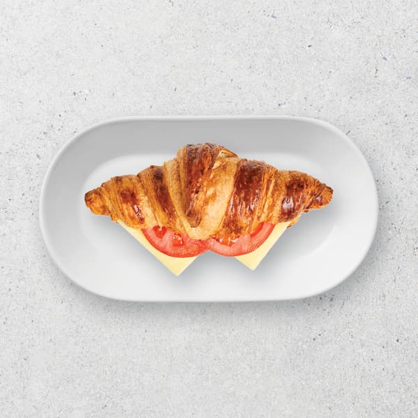 Croissant, ham, cheese, tomato