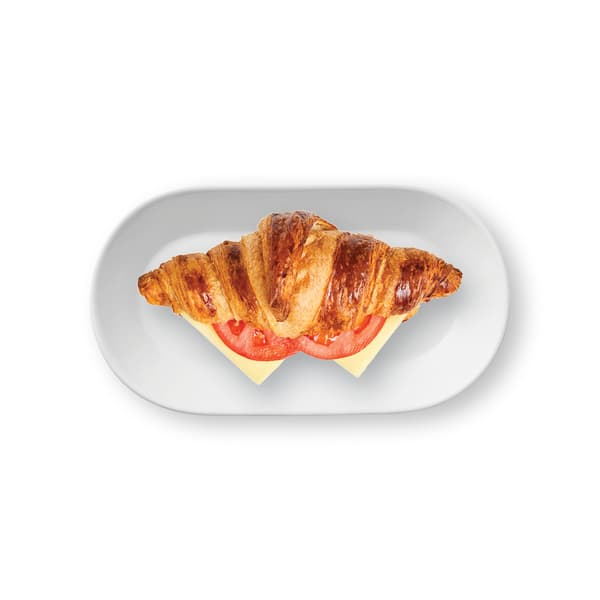 Croissant with tomato and cheese