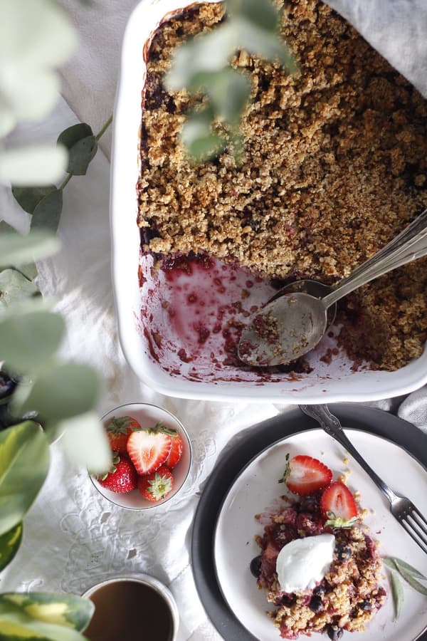 Crumble con helado bath cooking