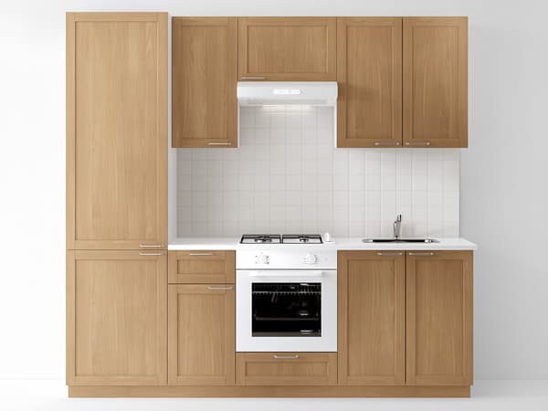 Cucina completa METOD ante FORSBACKA in rovere impiallacciato.