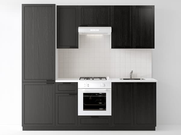 Cucina completa METOD ante LERHYTTAN mordente nero.
