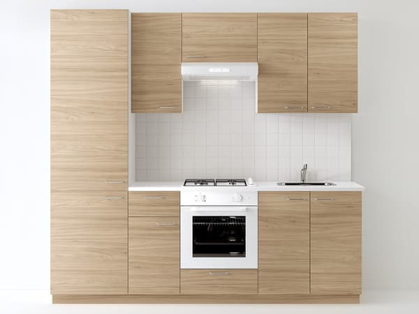 Cucina completa METOD con ante BROKHULT effetto noce