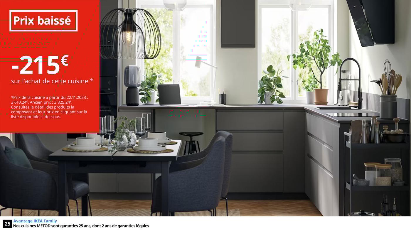 Cuisine grise élégante et moderne - IKEA