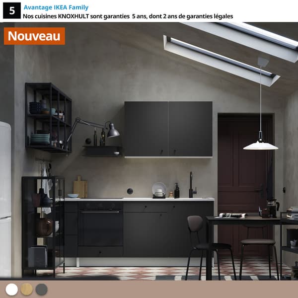 Cuisine KNOXHULT gris foncé sous pente