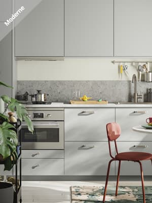 Cuisine METOD avec finition HAVSTORP gris clair
