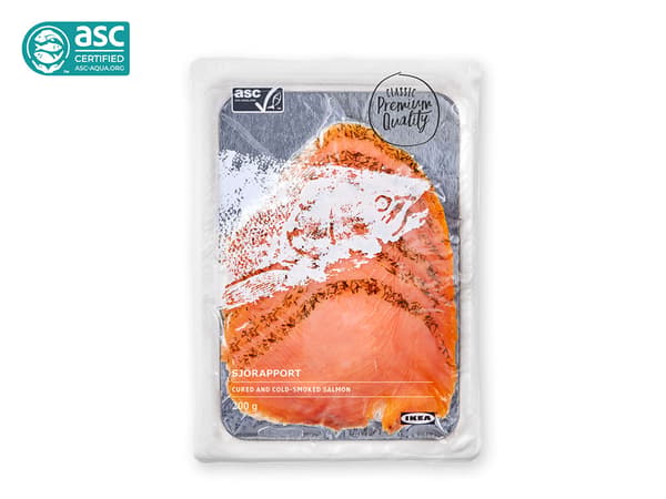 Cured & Cold Smoked Salmon Frozen 
200g, ASC