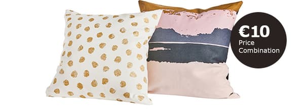 Cushions pink/multi colours, and white/gold