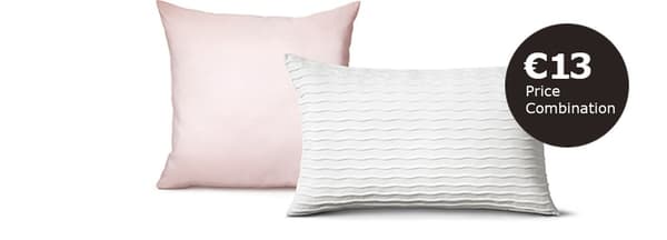 Cusihons, one pink and one white