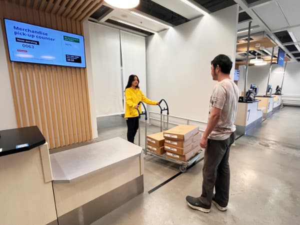 Customer at Click and collection point at IKEA Tampines