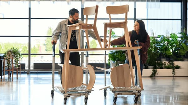 Customers returning their furniture at IKEA