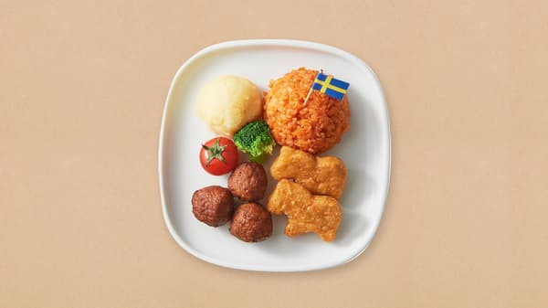 Dalarna Horses kids‘ plate with kids’ jelly and one exclusive soft toy