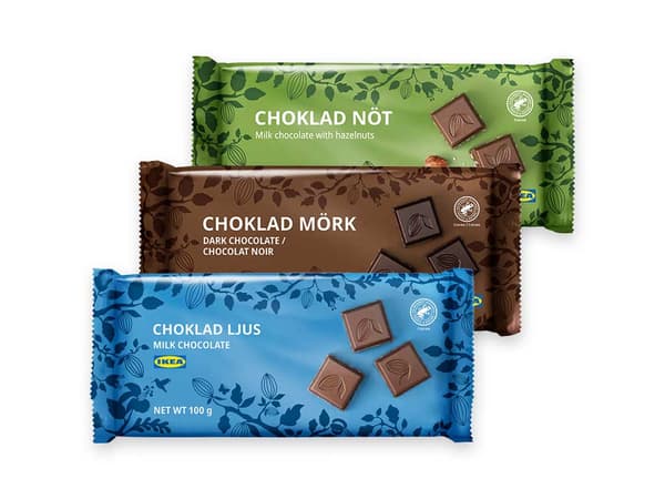dark chocolate, milk chocolate, milk chocolate with hazelnut