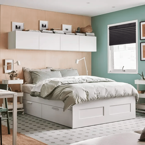 Daybed with natural light shining in