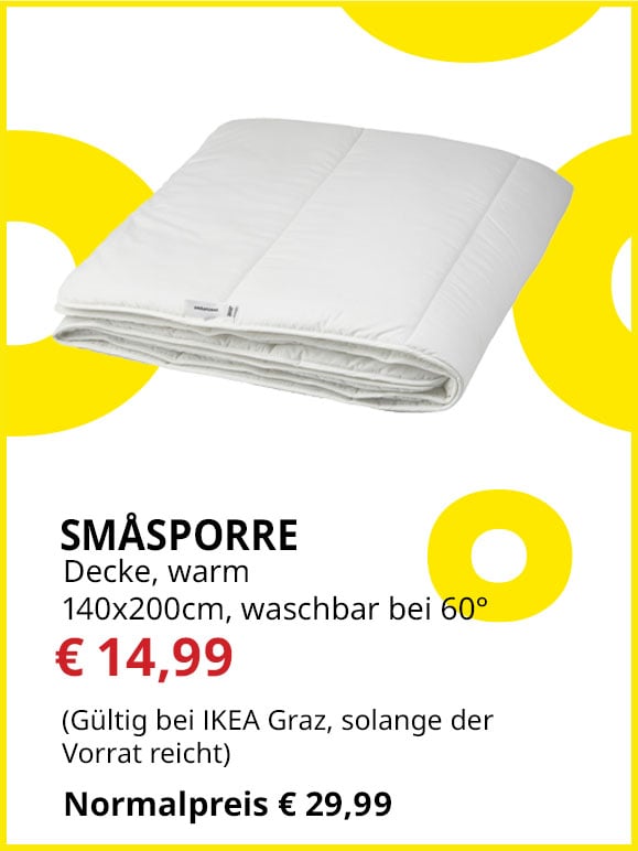 Decke Småsporre, warm, 140x200cm, statt € 29,99 um € 14,99.