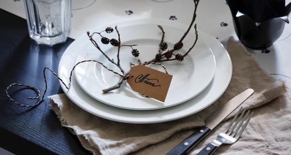 Decoración casera para la mesa de Navidad 