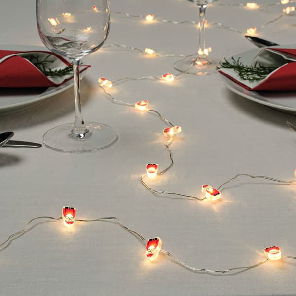 Decoración con luces para la mesa de Navidad 