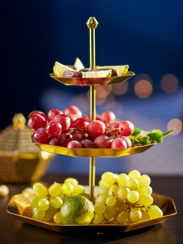 Decoración mesa fin de año, presentación uvas