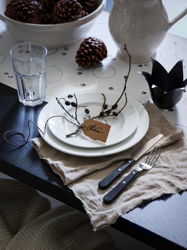 Decoración rústica para la mesa de Navidad  