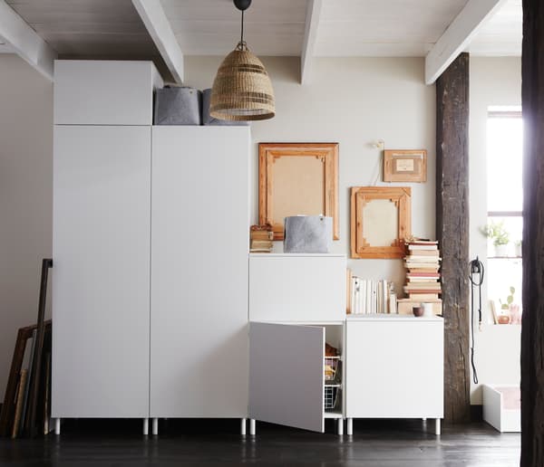Decorate an attic with low ceilings using a cabinet that makes the most of every square centimetre
