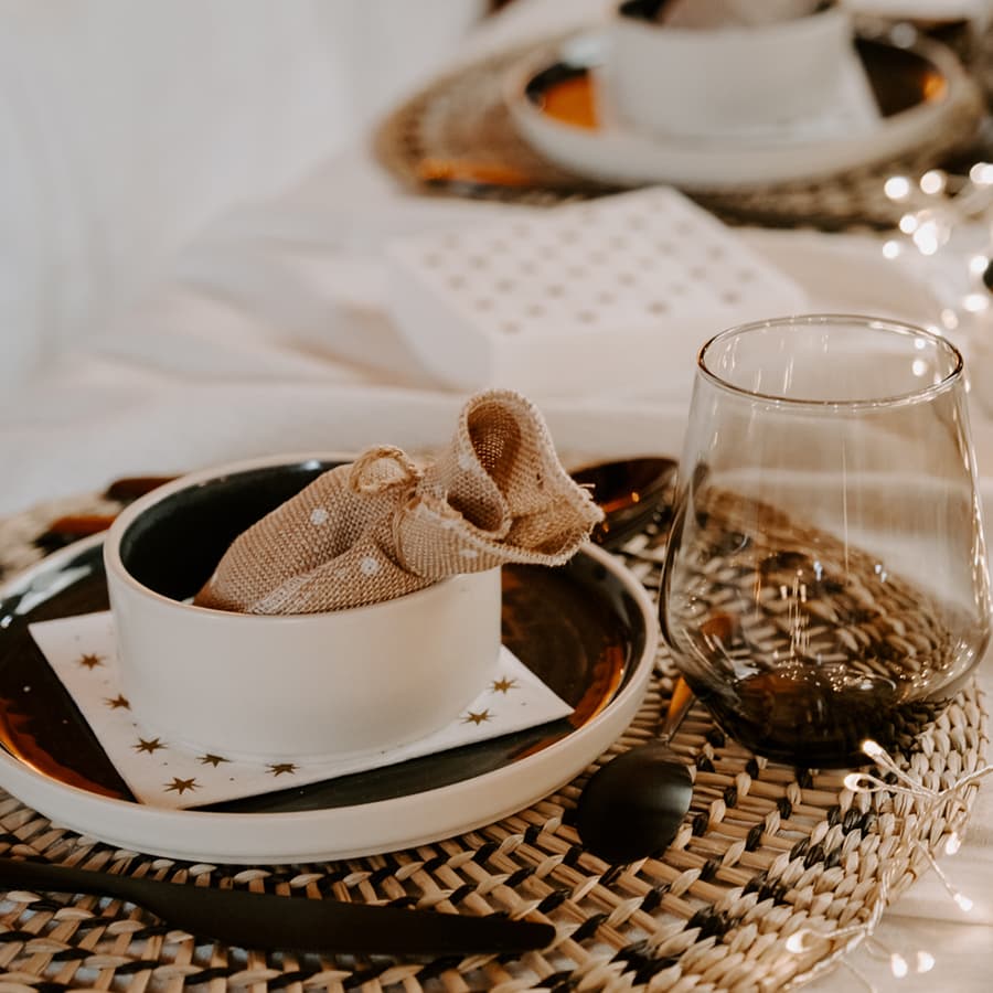 Décoration fait main pour une table de noël