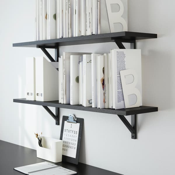 Decorative shelving by colour
