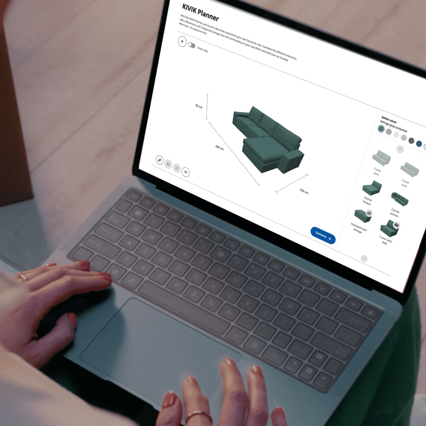 Design your own sofa with our online planning