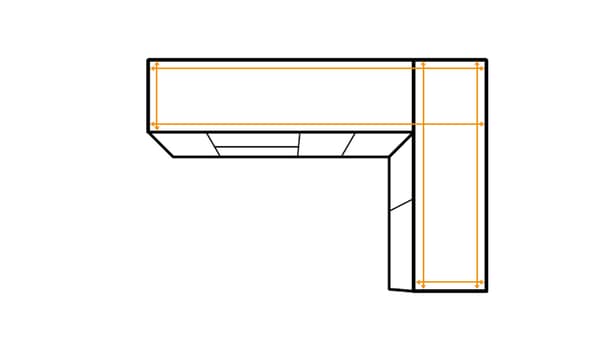 Dessin d'un plan de travail de cuisine avec prises de mesure