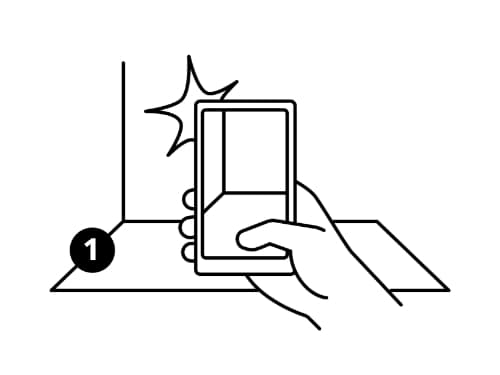 Dessin qui montre une personne en train de prendre en photo son intérieur