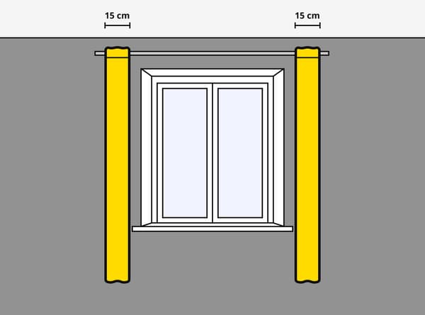 Determine the length of your curtains 
Calculate the curtain width according to the desired pleated effect