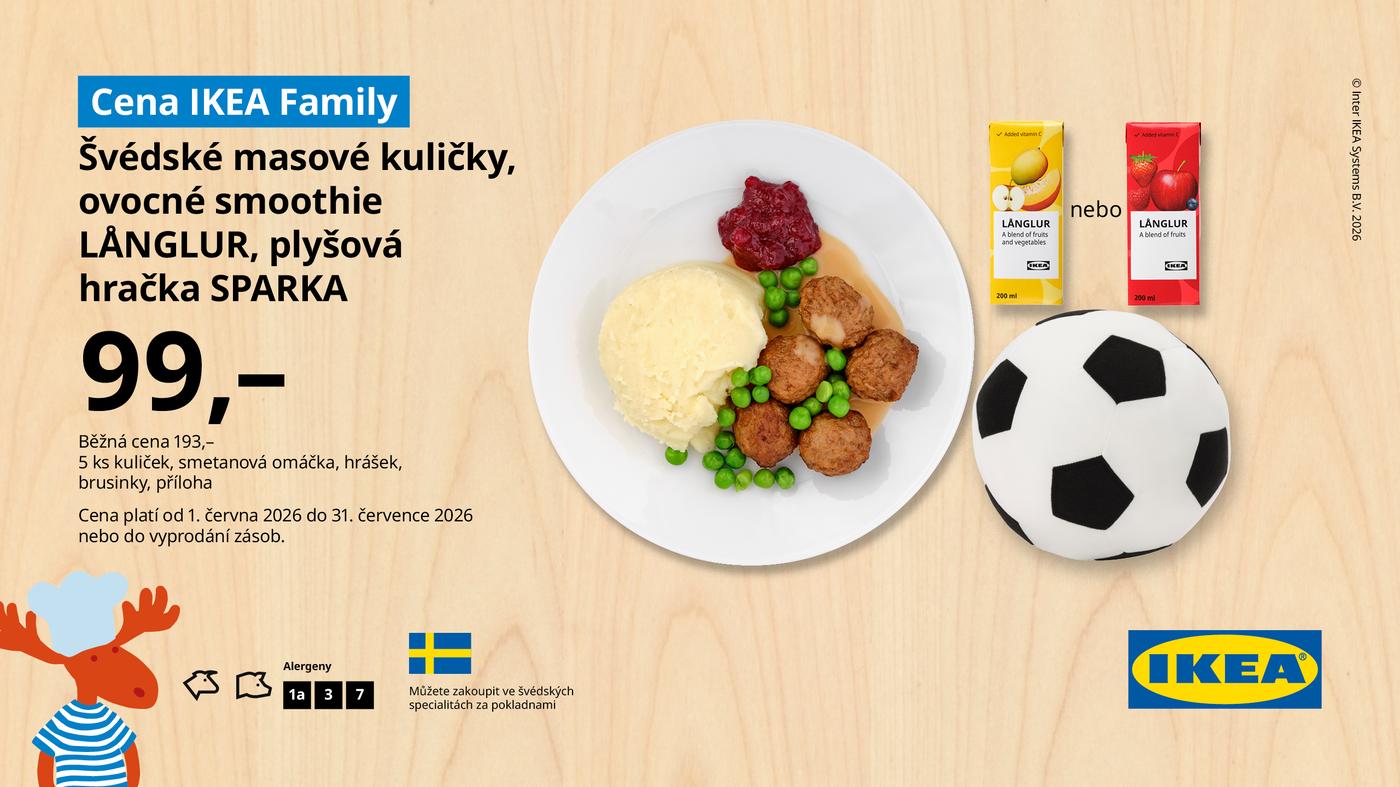 Dětské menu, ovocné smoothie a plyšová hračka