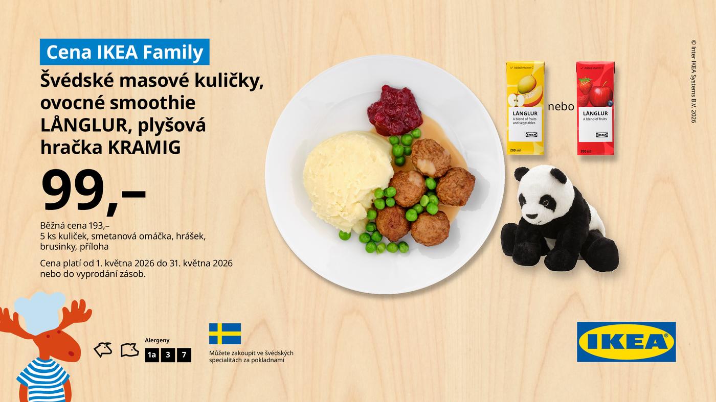 Dětské menu, ovocné smoothie a plyšová hračka