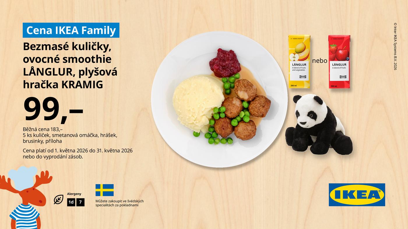 Dětské menu, ovocné smoothie a plyšová hračka