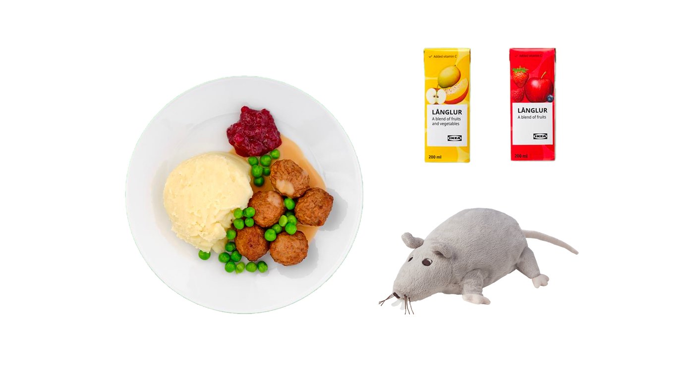 Dětské menu, ovocné smoothie a plyšová hračka GOSIG RATTA