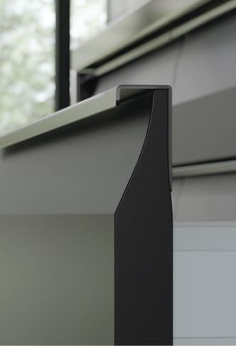 Dettaglio di un'anta per cassetto UPPLÖV grigio scuro