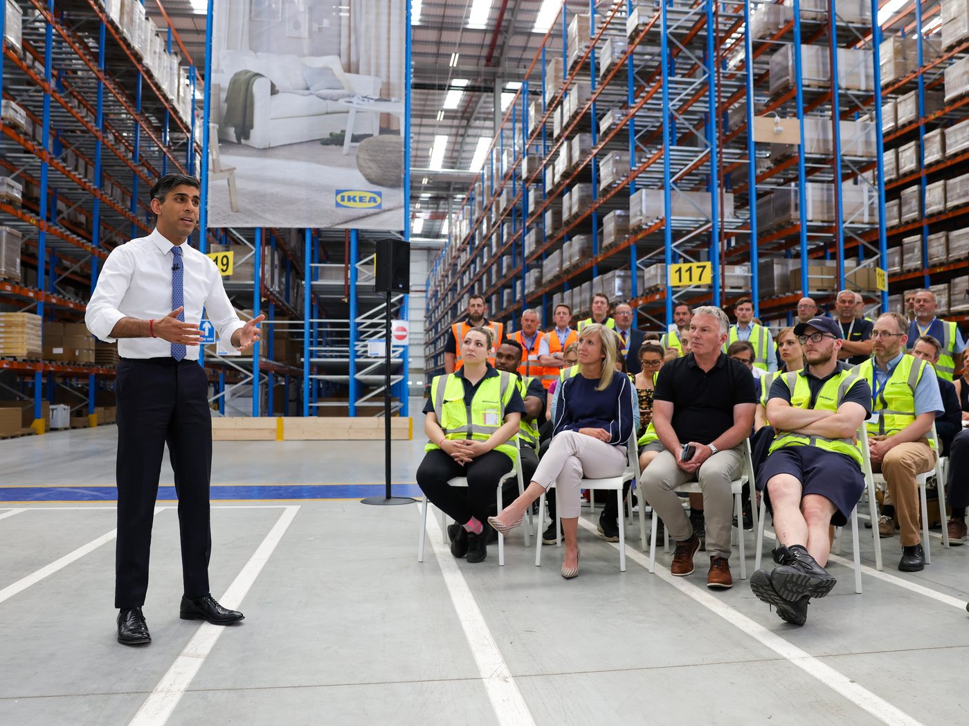 PM Rishi Sunak visits IKEA distribution centre IKEA