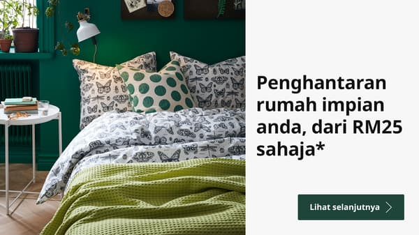 Di IKEA kami telah memilih semua item yang sempurna untuk saiz bungkusan untuk dihantar terus ke rumah anda. Tidak perlu untuk timbang atau sukat lagi. Hanya klik dan beli, semudah itu.