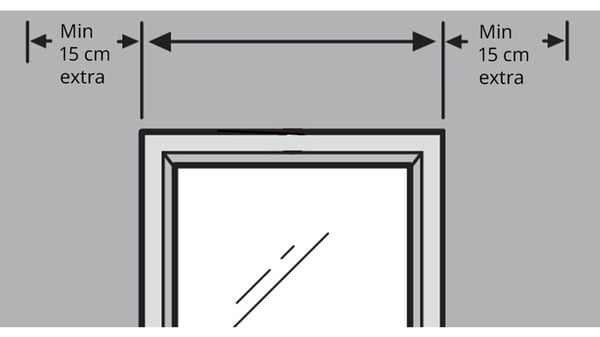 Diagram showing how to measure your window correctly.