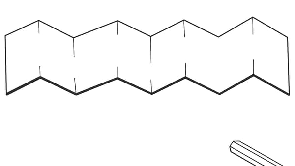 Dibuix d'un llapis, un paper plegat amb línies per retallar i unes tisores obertes.