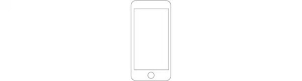 Dibujo en blanco y negro de un smartphone como símbolo de control de los productos de domótica de IKEA a través de la aplicación. 