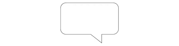 Dibujo en blanco y negro de una burbuja de diálogo como símbolo del control por voz de los productos de domótica de IKEA. 
