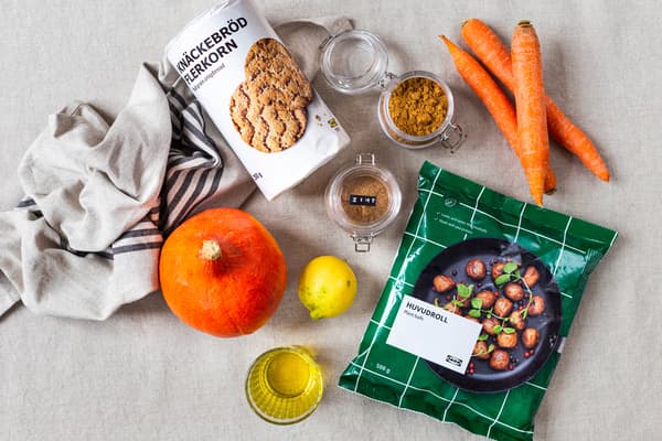 Die Zutaten für Kürbis-Karotten-Aufstrich.