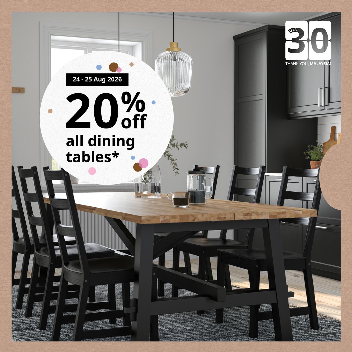 Dining tables on offer