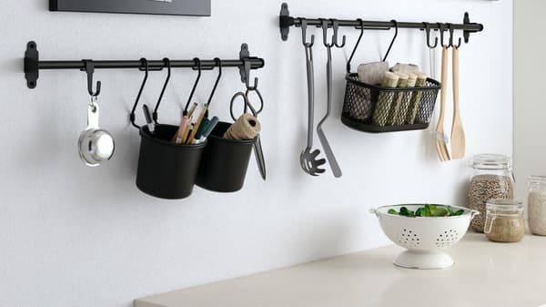 Kitchen Wall Storage - Kitchen Wall Organisers - S-Hooks - IKEA Kitchen Wall Storage - Kitchen Wall Organisers - S-Hooks - IKEA